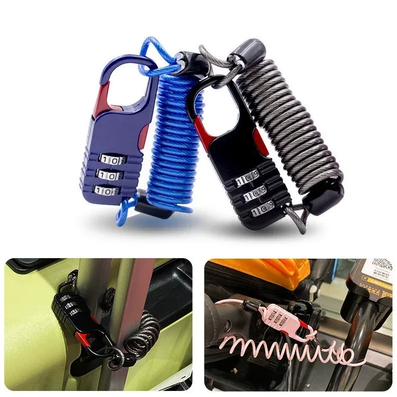cadenas de voyage, cadenas à combinaison à 3 chiffres, câble à ressort (80 cm) pour casier de salle de sport, casque, portail, valises, modèle 51s.