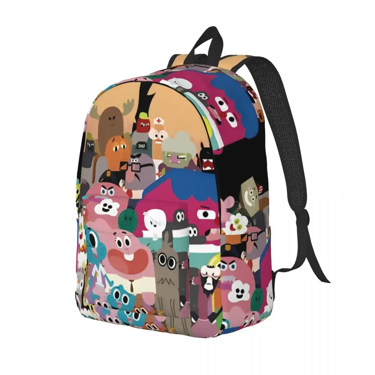 gumball darwin visage mode sac à dos sport lycée affaires jeu vidéo sac à dos pour hommes femmes ordinateur portable toile sacs