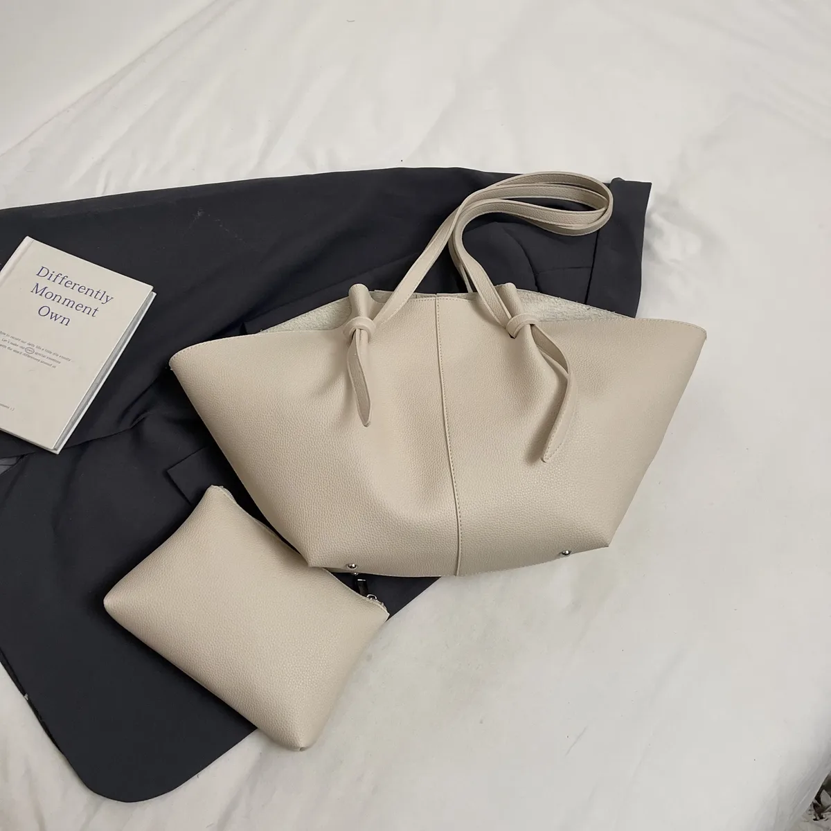sacs fourre-tout de luxe de marque pour femmes en cuir pu souple, ensemble 2-en-1 grande capacité, sacs à main de créateur 2026