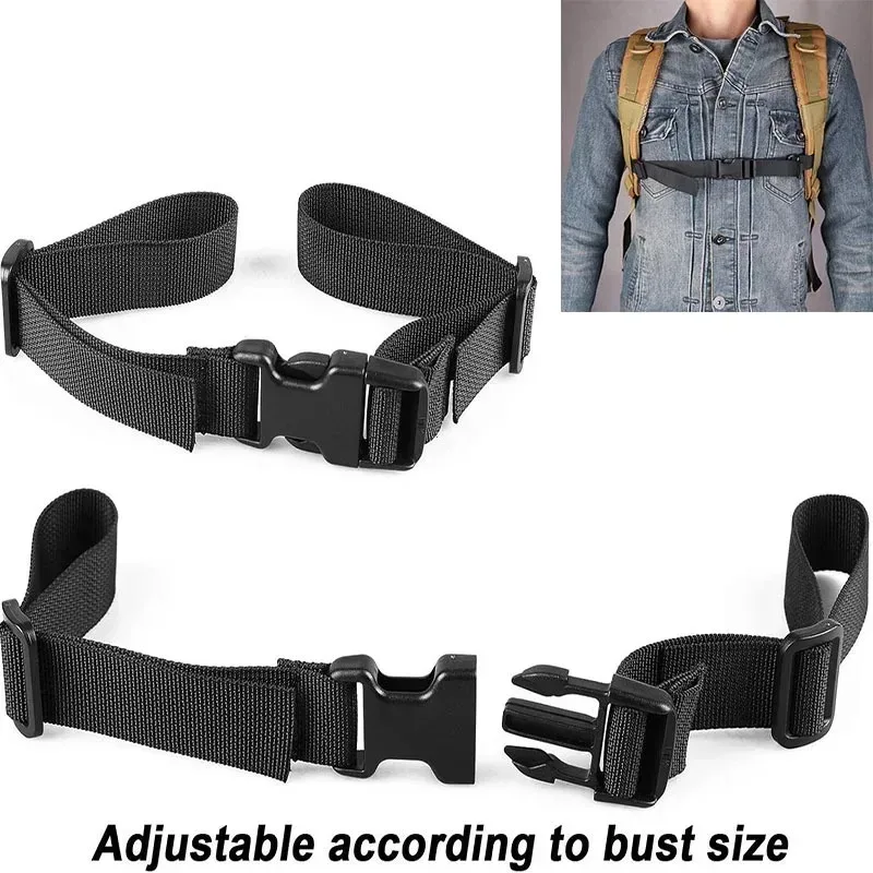 sangle de poitrine réglable pour sac à dos, harnais en nylon, sangle de fixation d'épaule pour sacs tactiques de camping en plein air, accessoires de voyage