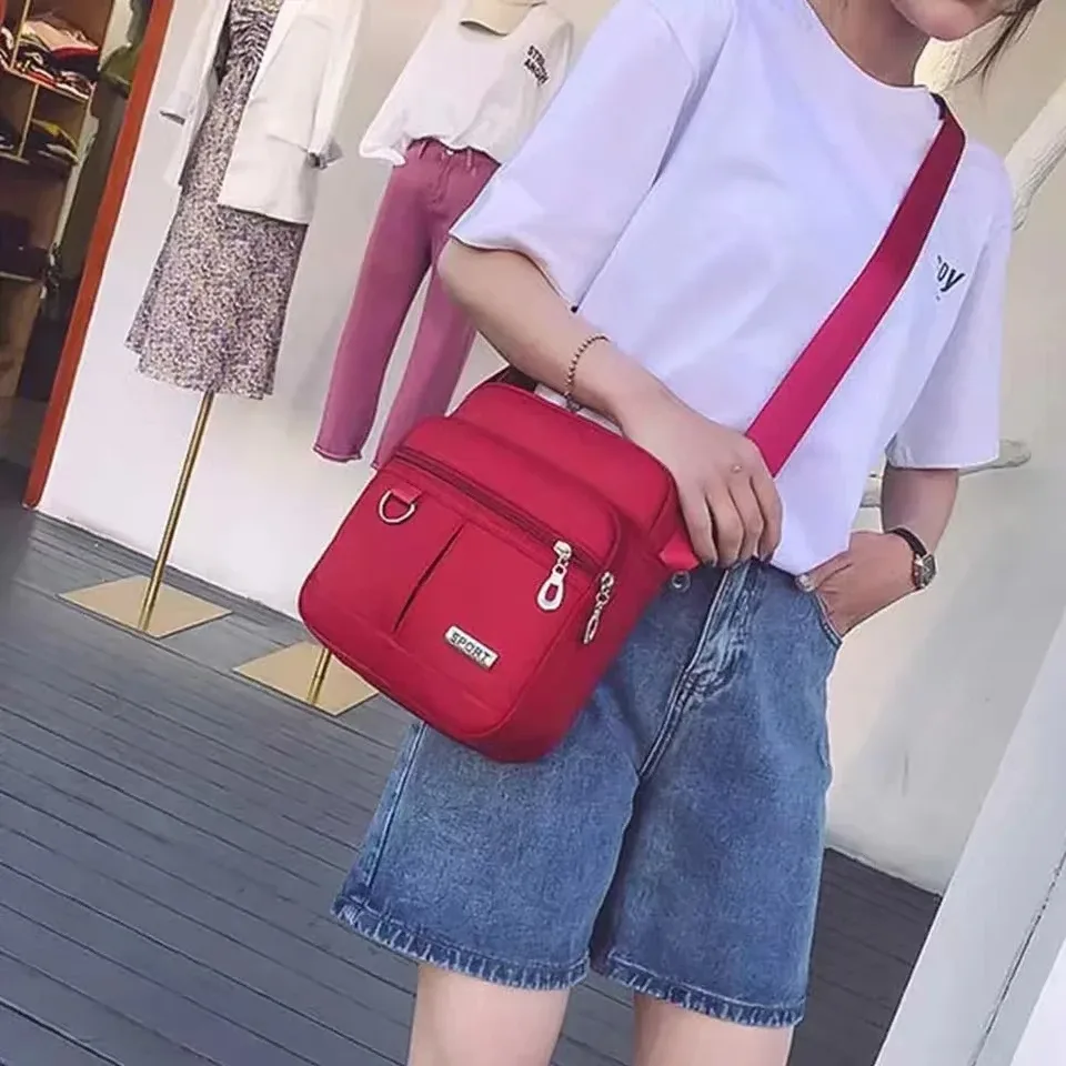 petit sac à bandoulière décontracté pour femmes, porte-monnaie multifonctionnel, portefeuille en nylon, sacoche étanche pour téléphone portable