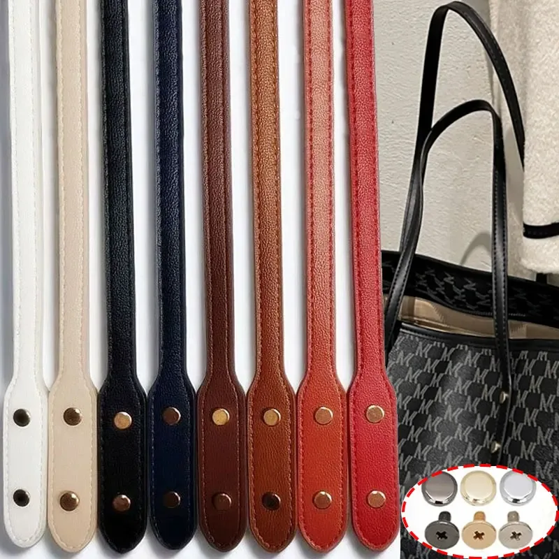 longueur 73cm sangles de sac avec rivets sangle de poignée en cuir pu sangle de sac à bandoulière détachable remplacement accessoires de sac de bricolage