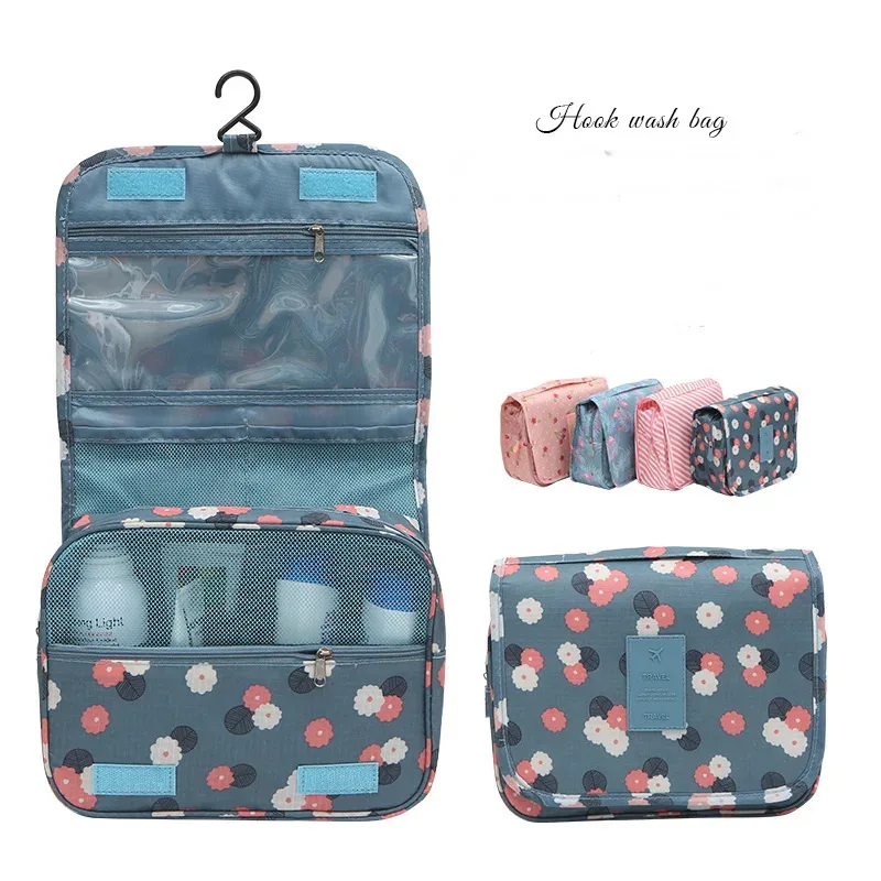 Sac de maquillage de haute qualité pour femmes, sac à cosmétiques de voyage, crochet, organisateur de produits de toilette, rangement étanche, sac de lavage suspendu pour salle de bain