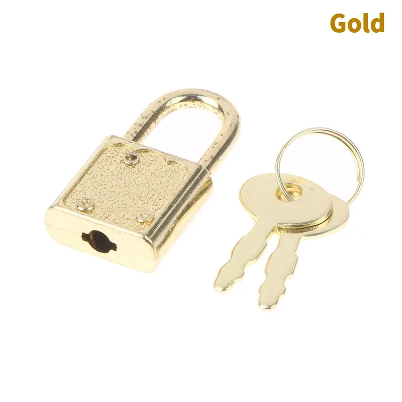 cadenas verrouiller métal motifs géométriques miniature rectangulaire anneau doré clés voyage usage sécurité bagages objets