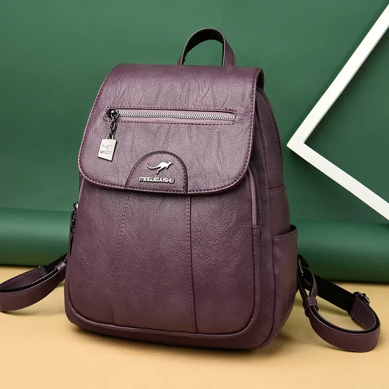 sacs à dos en cuir pour femmes, sac à dos vintage de bonne qualité pour filles, sac d'école de voyage, nouvelle collection 2024