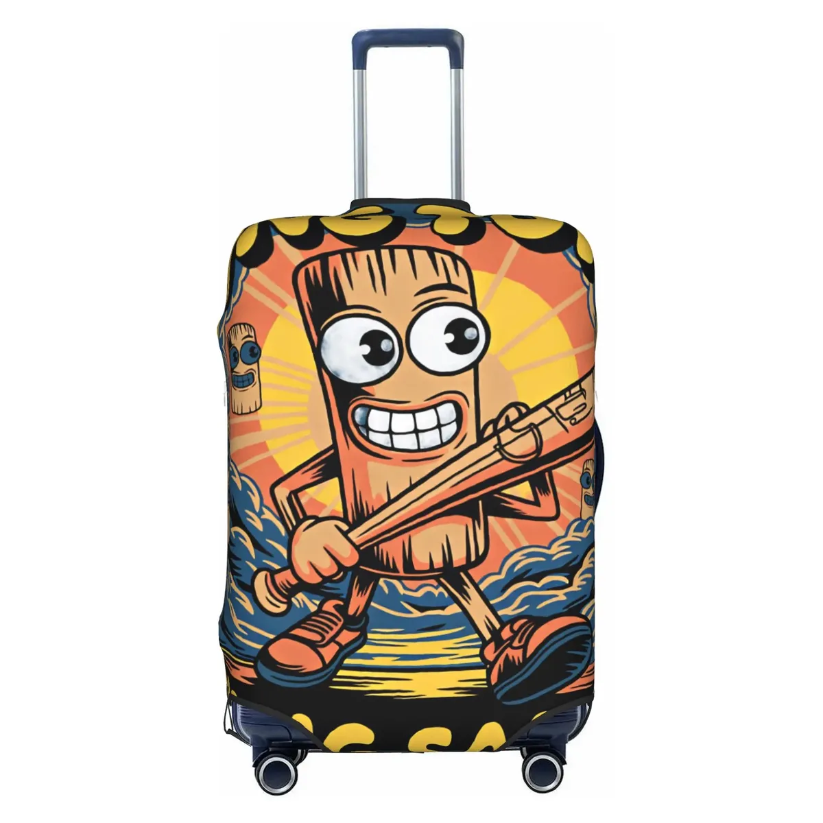 housse de protection élastique pour valise, motif humoristique italien tung tung tung sahur funk, convient aux valises de 18 à 32 pouces
