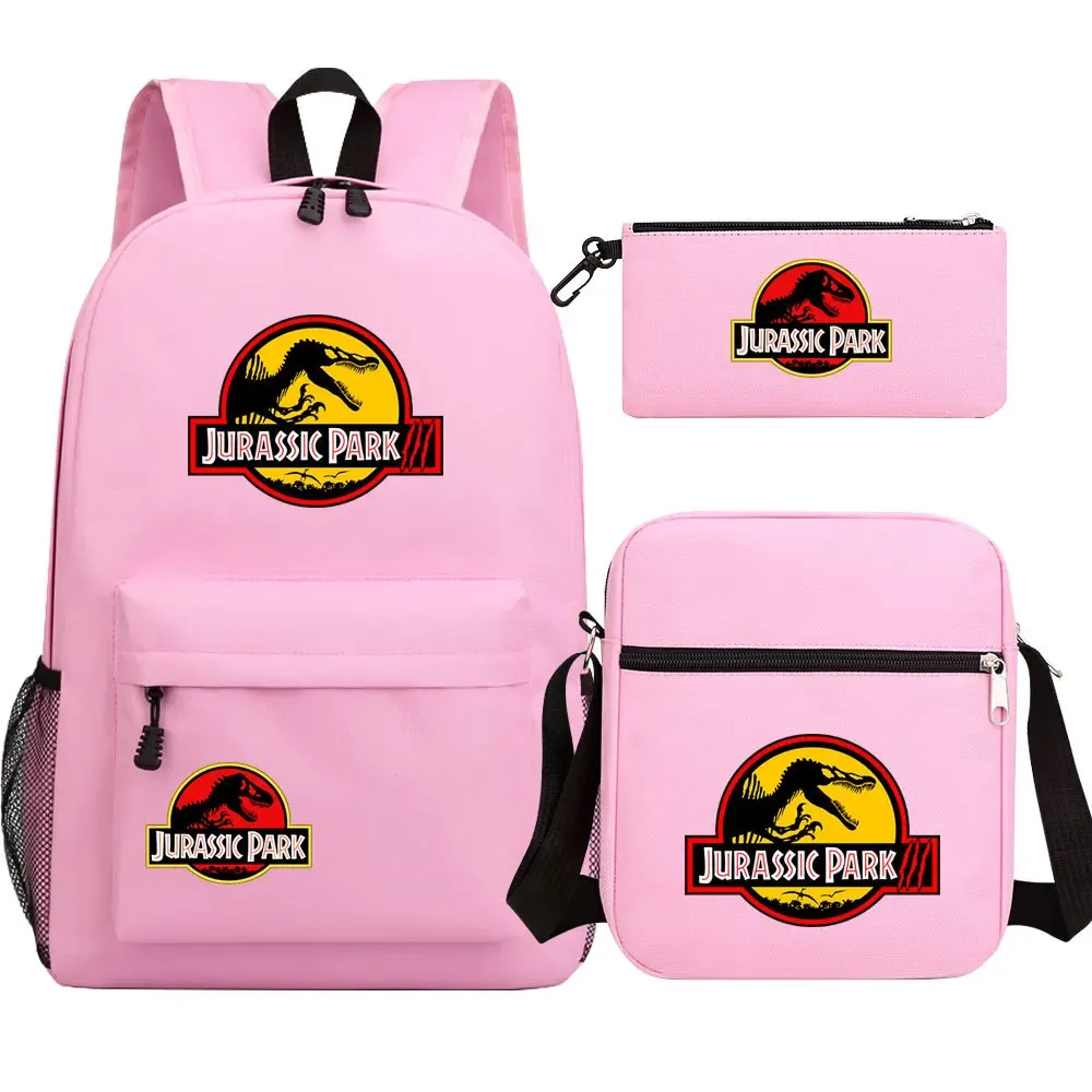 dinosaur jurassic world park 3 pièces garçons filles enfants retour à l'école livre sacs, sac à dos étudiant, sac à bandoulière trousse à crayons