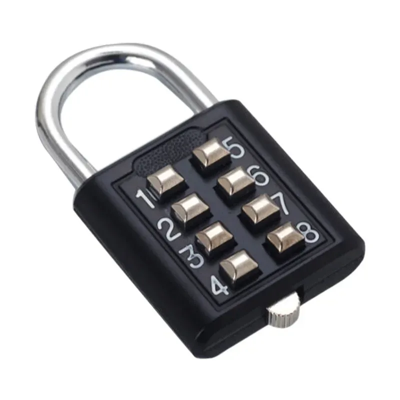cadenas serrure tsa métallique noire code huit chiffres voyage accessoires sécurité portable antivol clé