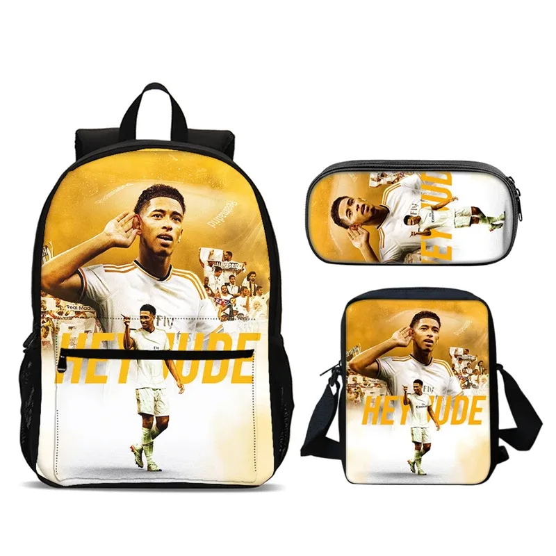 sac dos nylon noirs images football couleurs dynamiques pochette crayons petit sacoche grand sacoche école voyage unisexe