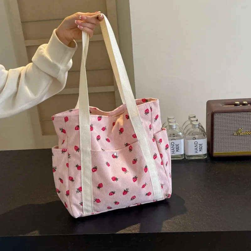 sac à main tendance en velours côtelé imprimé pour femme, sac à bandoulière de luxe pour les loisirs, le shopping et les trajets quotidiens, sac sous le bras pour femme
