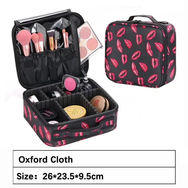 trousse de maquillage professionnelle de marque féminine, organisateur de cosmétiques d'esthéticienne à la mode, boîte de rangement, valise à outils pour ongles, sac de maquillage pour femmes
