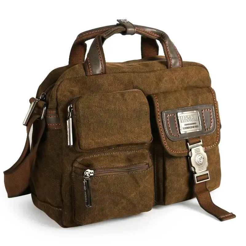 ruil – mallette multifonction rétro classique pour hommes, porte-documents en toile, vintage, résistant à l'usure, trousse à outils de loisirs