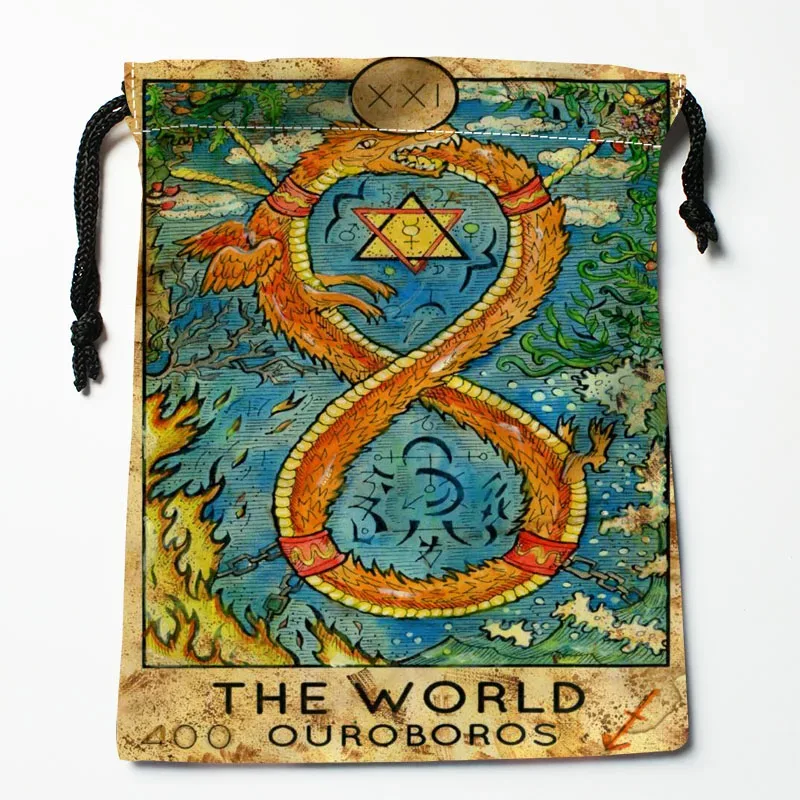 sacs à cordon personnalisés tarot, sacs cadeaux imprimés 18*22cm, pochette de voyage, sac de rangement pour vêtements, sac à main, trousse de maquillage