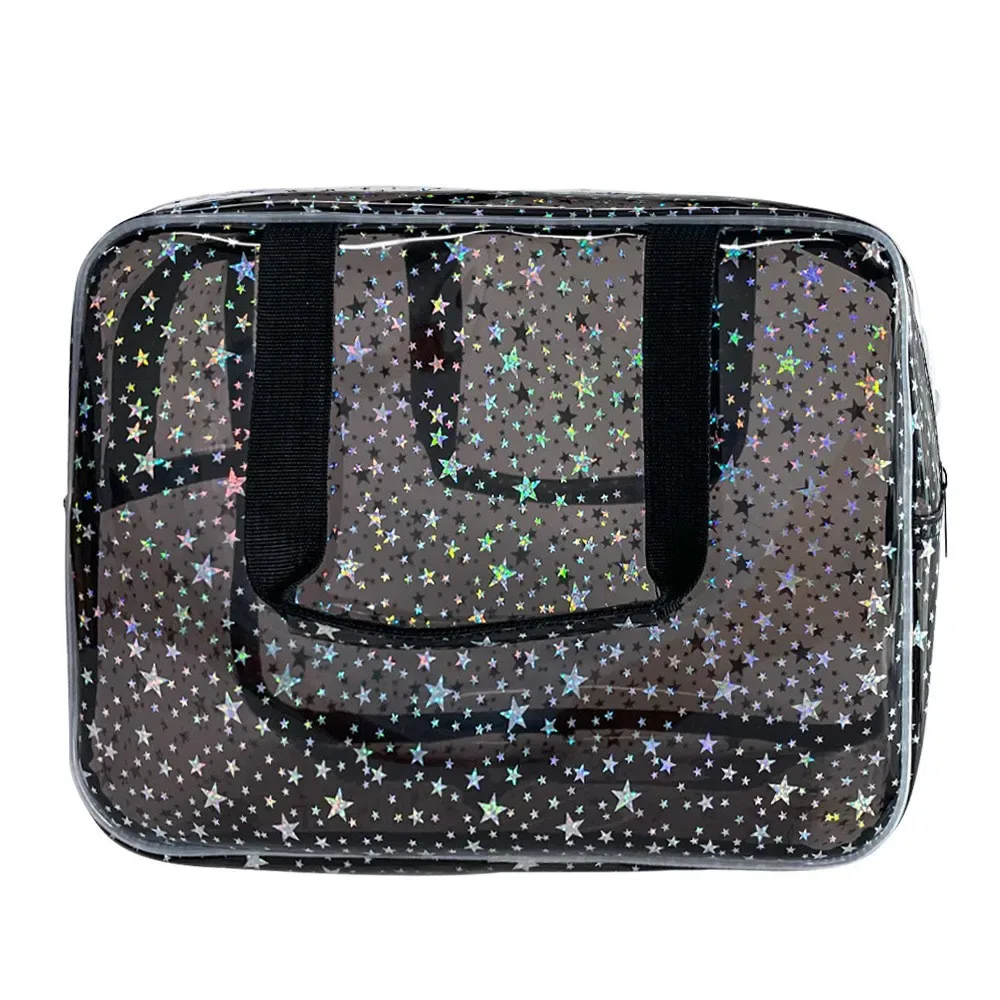nouveauté sac cosmétique pour femmes portable voyage trousse de toilette durable pvc matériel fermeture éclair grand organisateur de maquillage clair