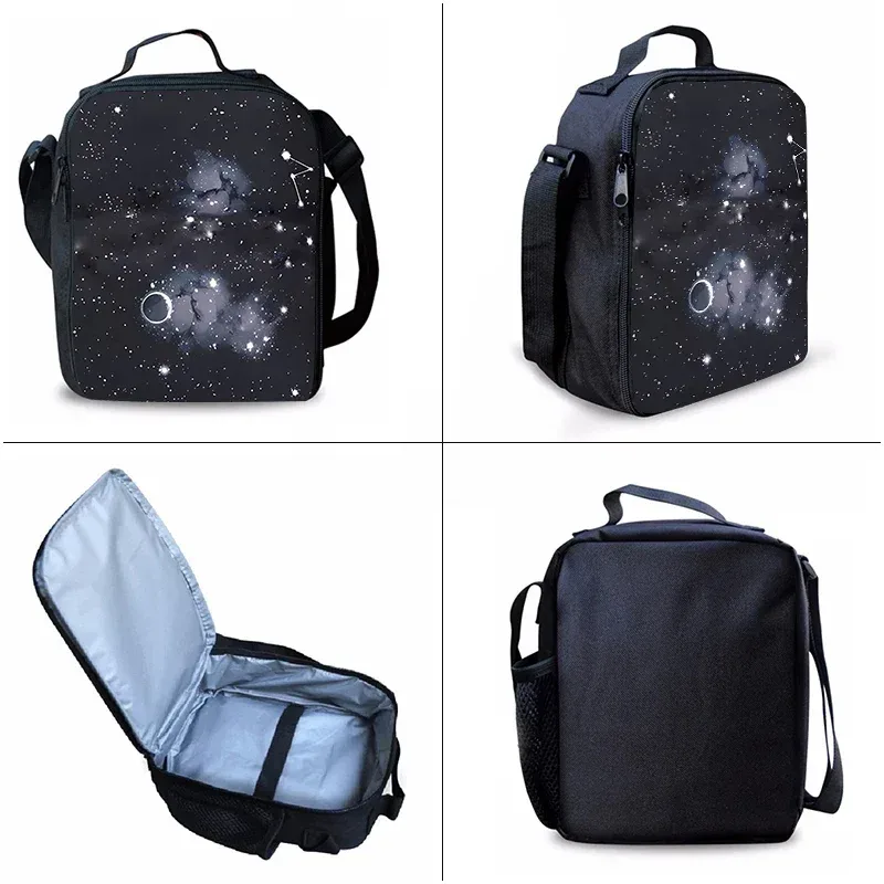 sac à dos scolaire 2d plat à motif de dessin animé pour enfants, ensemble de trois pièces « ciel étoilé cosmique », le cadeau idéal pour garçons et filles