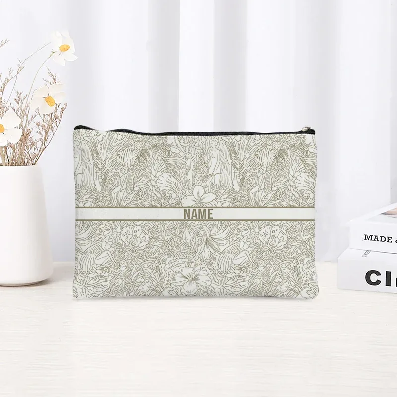 pochette de maquillage personnalisable pour femme, pochette de fête, pochette de mariage, pochette de voyage, trousse de maquillage en toile simple, organisateur, cadeaux pour femme