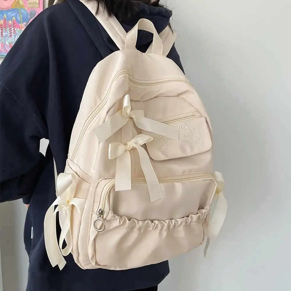sac à dos imperméable de grande capacité pour femmes, sacs d'école blancs pour adolescentes, sac de jour décontracté en toile, sac à dos de voyage
