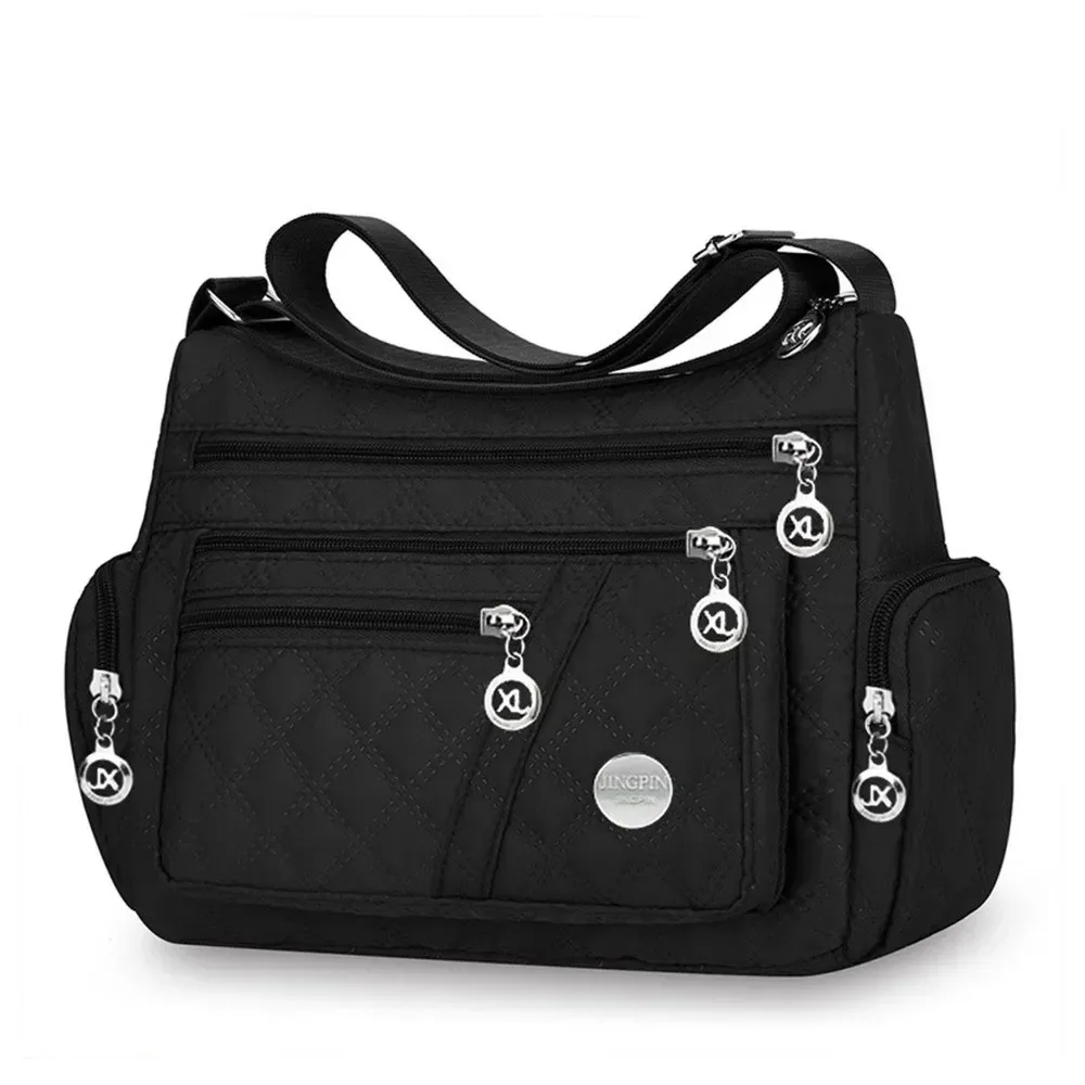 sac à bandoulière matelassé en nylon pomelo best pour femme, multi-poches avec sangle réglable pour les déplacements quotidiens