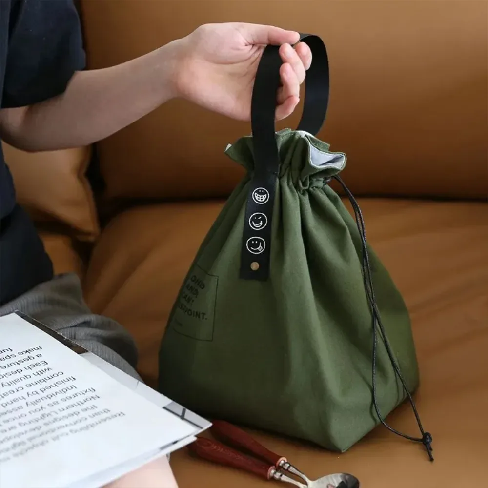 sac de pique-nique réutilisable en toile, sac à déjeuner avec cordon de serrage pour conserver la fraîcheur, sac de rangement pour aliments, sac fourre-tout pour l'extérieur
