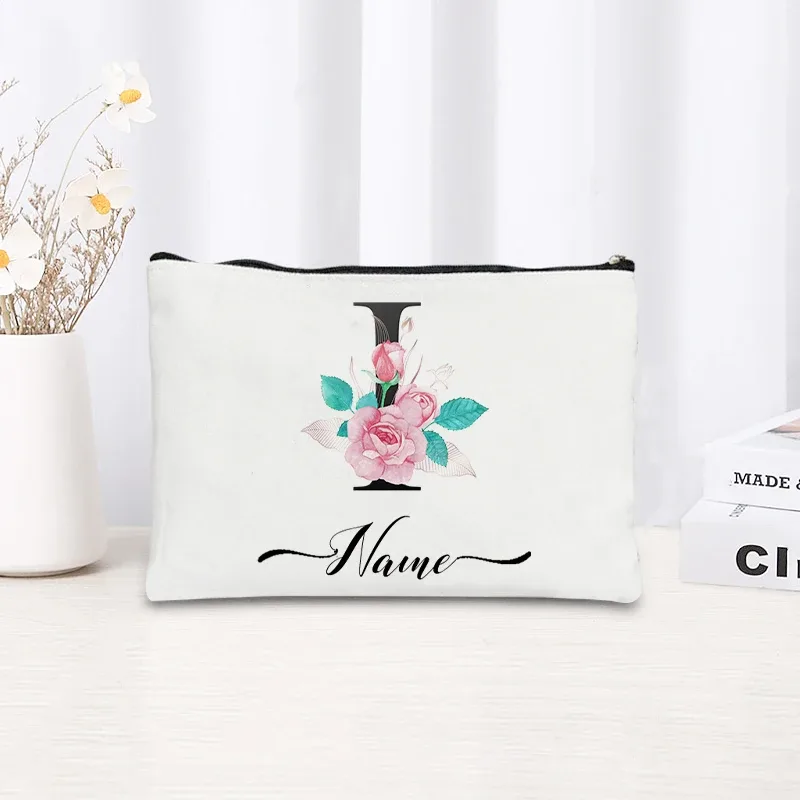 trousse de maquillage personnalisable avec nom, trousse de maquillage de voyage, trousse de maquillage pour mariage, trousse de maquillage individuelle, trousse de maquillage en toile pour fêtes, organiseur de cosmétiques, cadeaux pour femme