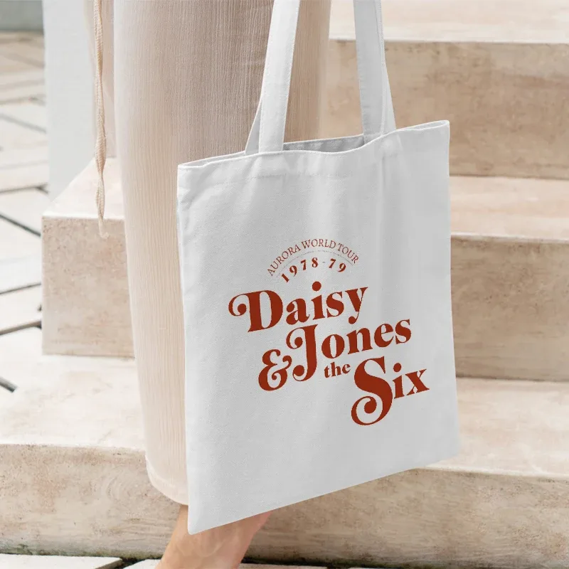 destroy andrjones and the six band merch, aurora world tour tote bag, concert tour city tote bag