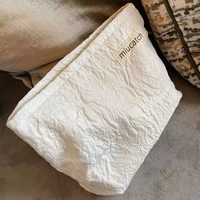 trousse de maquillage florale en toile pour femme, grands sacs à cosmétiques, poudres, grande capacité, sacs de rangement de voyage, pochette simple pour femme