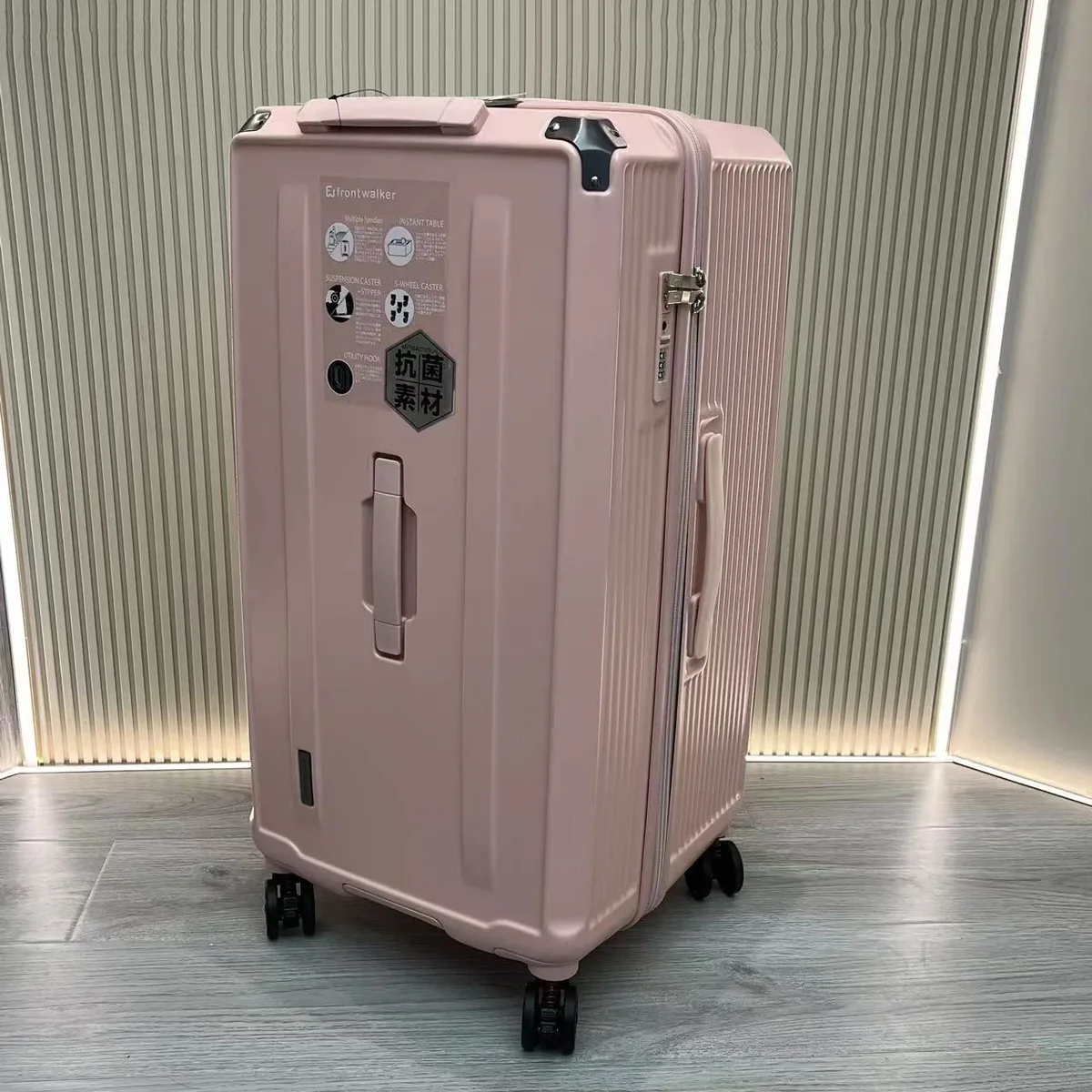 valise de grande taille avec cinq roues et frein, bagage cabine en pc de 30 pouces, valise de voyage avec serrure tsa, 22/26/34 pouces