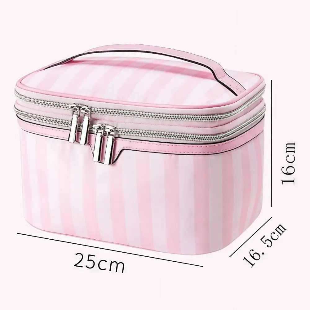 Grande Trousse de Maquillage Portable en Tissu Oxford, Sac de Rangement Cosmétique de Voyage, Style Minimaliste, Sacs de Toilette
