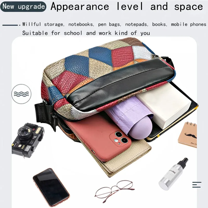 sac à bandoulière colorblock – sac à main patchwork tendance (mini sac pour téléphone pour femme)