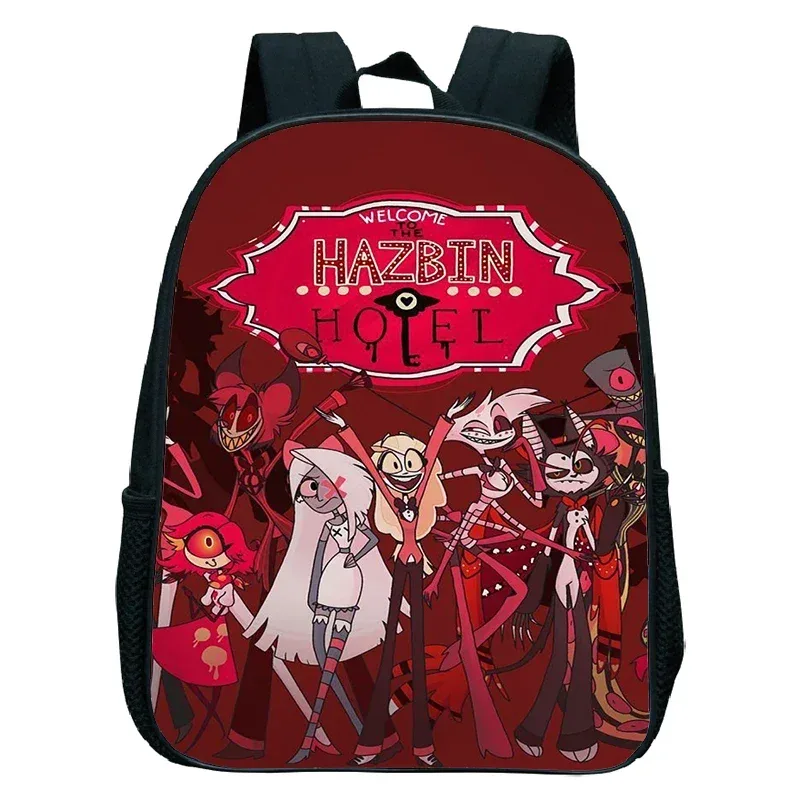 sacs à dos anime hazbin tendance, sacs de maternelle imperméables pour filles et garçons, cartable d'école anime hotel, petit sac à dos pour enfants, mochila