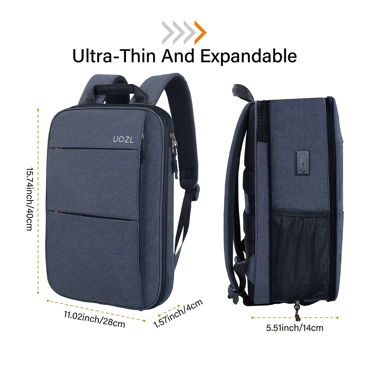 sac à dos pour ordinateur portable 14 pouces mince extensible compartiment pour ordinateur indépendant de grande capacité anti-éclaboussures, résistant aux chocs, anti-rayures,