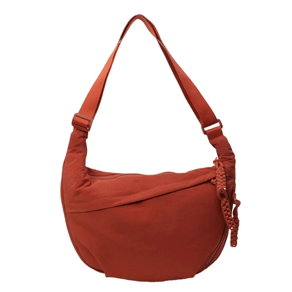 sacs à bandoulière en toile décontractés coréens simplifiés, sac hobos de sport de grande capacité, sac de boulettes léger de couleur unie pour femmes