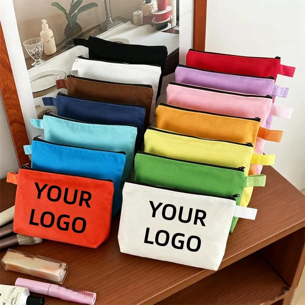 Organisateur Voyage Cosmétique Tissu Coton Couleur Solide Fermeture Éclair Crochet Grande Capacité Sac Rangement Pinceaux Maquillage Papiers Toilette