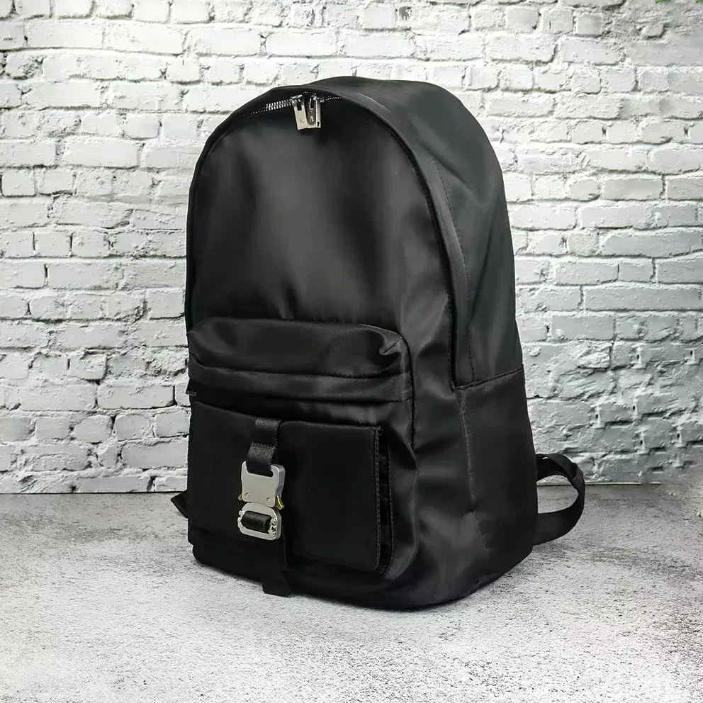 hommes femmes noir voyage en plein air 1017 alyx 9sm sacs à dos haute rue mode prise en métal lettre logo fermeture éclair ouverture sacs en nylon