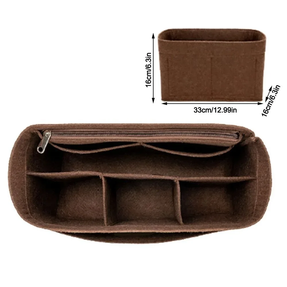 sac d'insertion en feutre grande capacité avec fermeture éclair, organisateur de sac à main multi-poches, sac intérieur doublé pour lv speedy25/30/35/gentlewoman