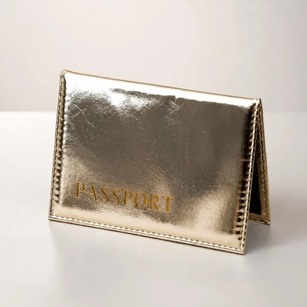 porte-passeport en cuir pu tendance, imperméable, brillant, avec paillettes, porte-cartes de crédit, multifonction, pour voyages d'affaires