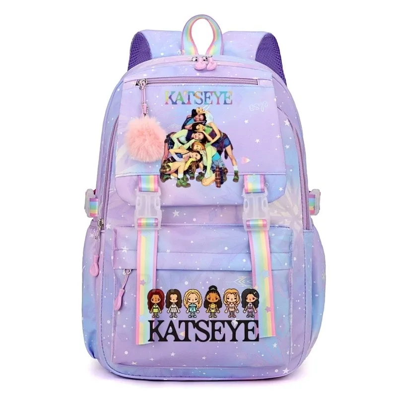 sac à dos kpop katseye pour femmes, sacs d'école multifonctionnels de grande capacité, sac à dos pour adolescents et étudiants, sac de voyage pour fans de mode