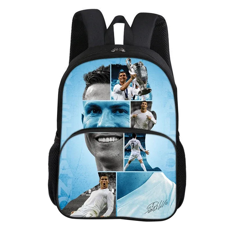 sac à dos ronaldo avec poche avant, sac d'école pour étudiants, star du football cr, sac de sport, sac de voyage, grande capacité