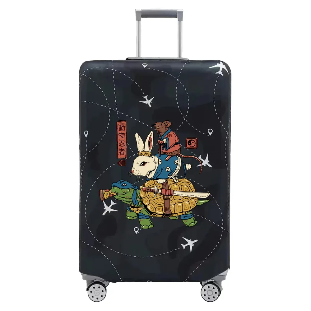 housse valise tissu extensible noire motif ramen bacon dessin animé voyage protection valise taille s m xl