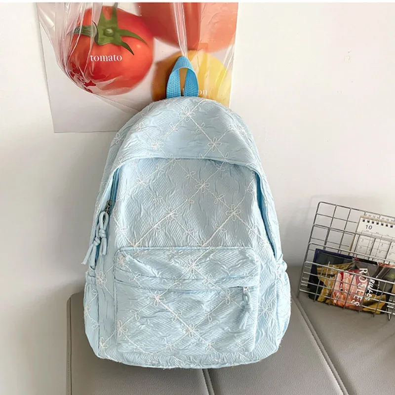 sac à dos d'étudiant imprimé grande capacité, motif papillon mignon et nœud, sac d'école tendance, esthétique décontractée, sac de voyage, sac à dos vintage