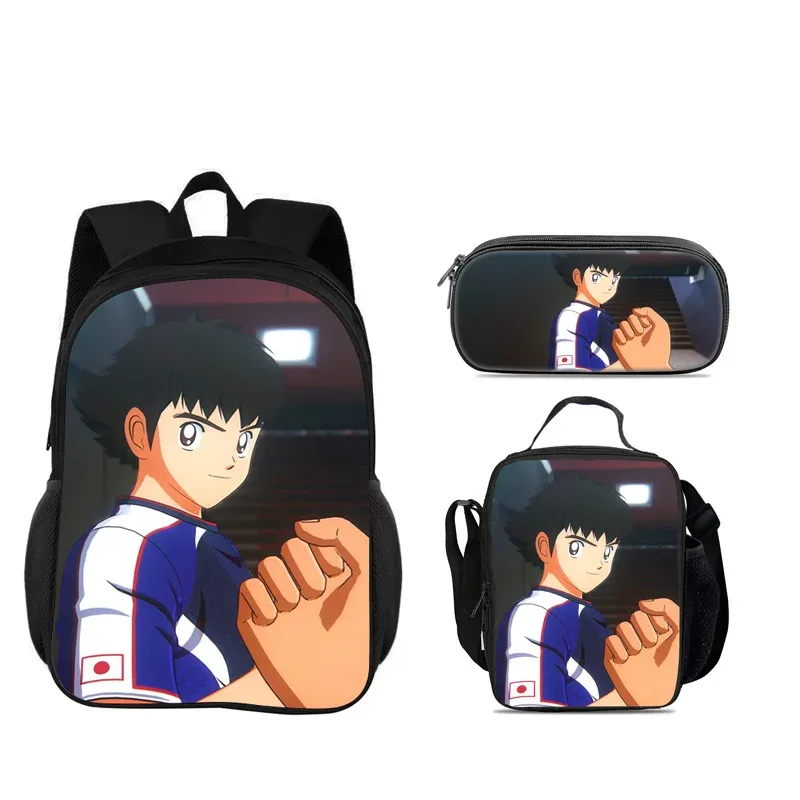 sac dos nylon dessin animé captain tsubasa bleu gris orange format 20 35 litres bandoulière arquée trousse maquillage sac lunch