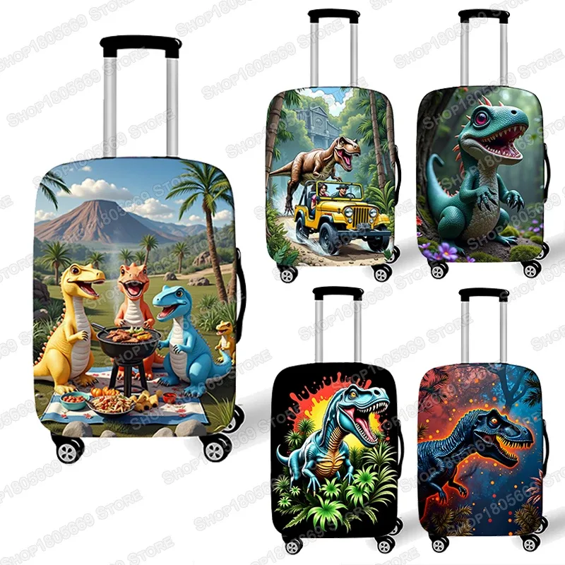 housse de bagage dinosaure jurassique imprimée en 3d, t-rex, velociraptor, spinosaurus, accessoires de voyage, housses de protection anti-poussière pour valise