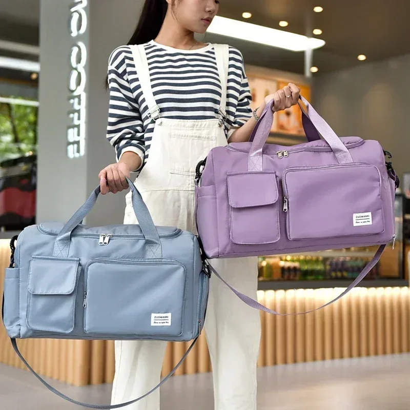 sac de voyage à main de grande capacité pour femmes, sacs de sport de nuit avec compartiment à chaussures, sacs de sport et de fitness pour femmes, 2024