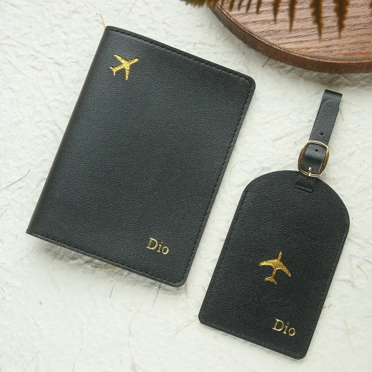 couverture de passeport avec nom personnalisé gratuit, ensemble d'étiquettes de bagage, porte-passeport en cuir pu à la mode, porte-monnaie de voyage personnalisé avec estampage doré