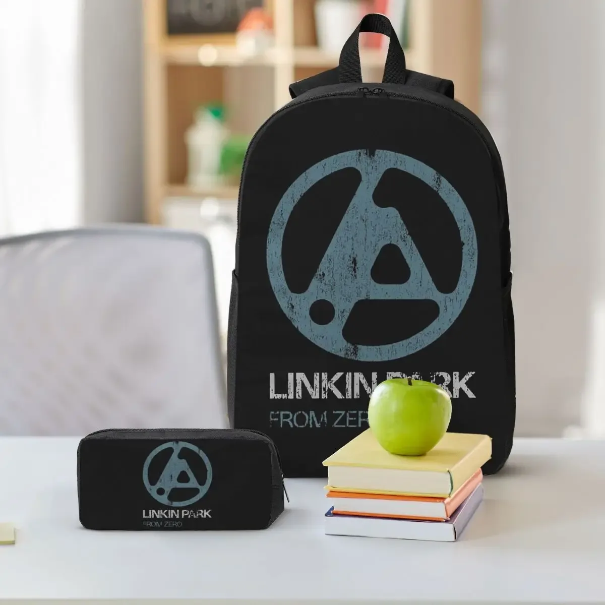 sac à dos linkin park pour garçons et filles, sac d'école, sac à bandoulière pour ordinateur portable, 3 pièces, sac à déjeuner isotherme, trousse à crayons
