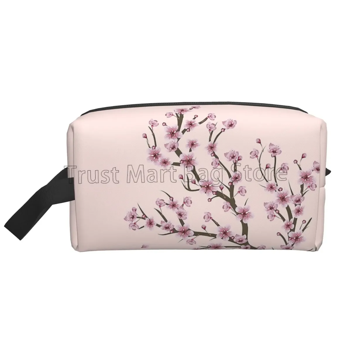 sacs à cosmétiques japonais sakura imprimés fleurs de cerisier pour femmes, pochette de toilette de voyage à fermeture éclair, grand sac de maquillage résistant à l'eau, cadeau
