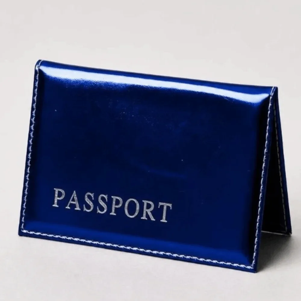 porte-passeport en cuir pu tendance, brillant, imperméable, multifonctionnel, portable, pour les voyages