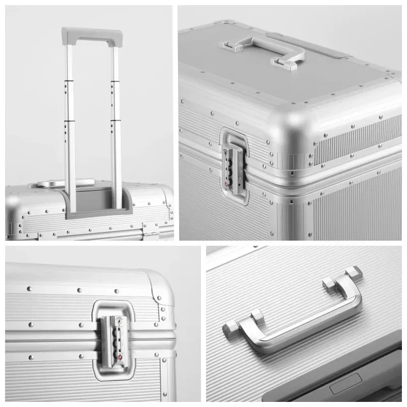 valise de pilote en polycarbonate à cadre en aluminium avec serrure tsa, étui pour équipement photographique, 4 roues pivotantes, bagage cabine.