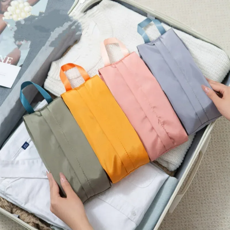 sac de rangement de cosmétiques de voyage portable, sac de lavage pliable à fermeture éclair, pochette de rangement de chaussettes et de sous-vêtements pour valise de voyage, sac de finition
