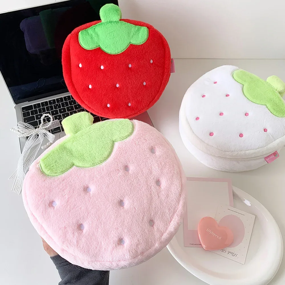 sac de rangement pour cosmétiques et soins de la peau xy, trousse de toilette, sac à main de voyage portable pour filles, trousse de maquillage fraise style ins, grande capacité
